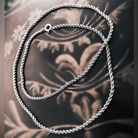 chain Vintage Sterling Silver Rope Chain - Picture 2 of 10